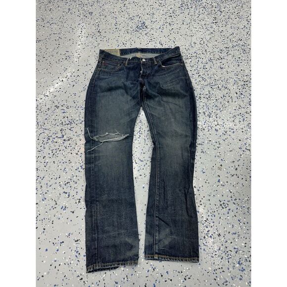 Polo Ralph Lauren Straight Dark Wash Blue Denim Jeans Men's Size 33x30